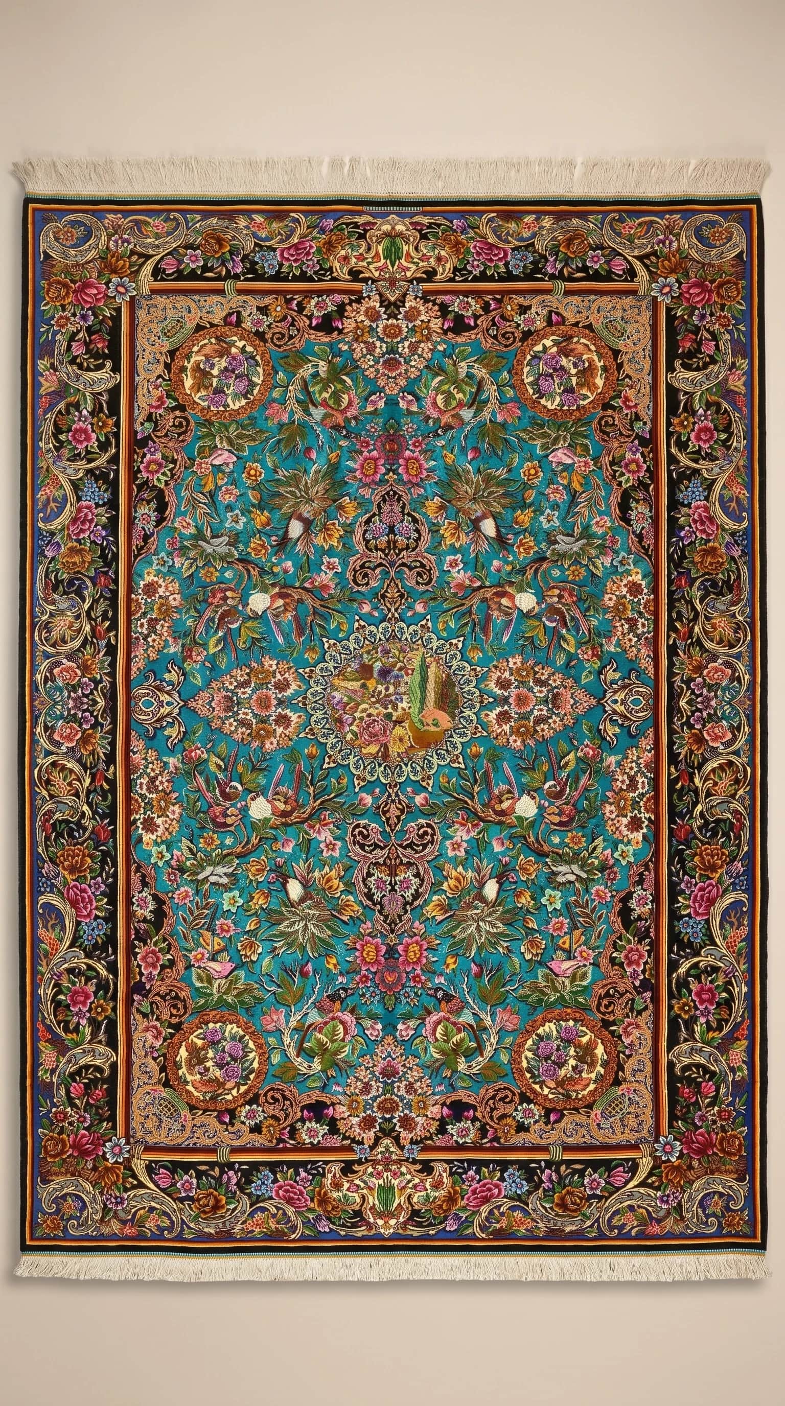 High-Quality Handmade Iranian Qum Carpet – 2.00m x 1.35m, Timeless Persian Elegance, Qum, Iran