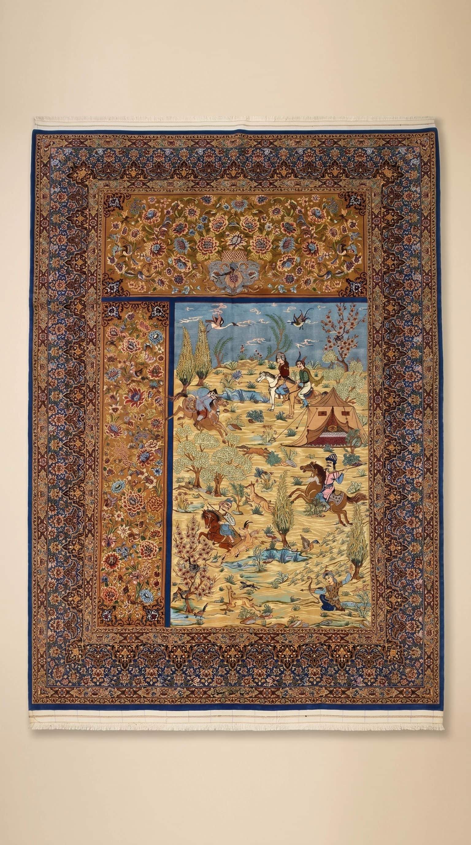 Handmade Persian Esfahan Mahdi Saidi Carpet in Sharjah, UAE, Isfahan, Iran