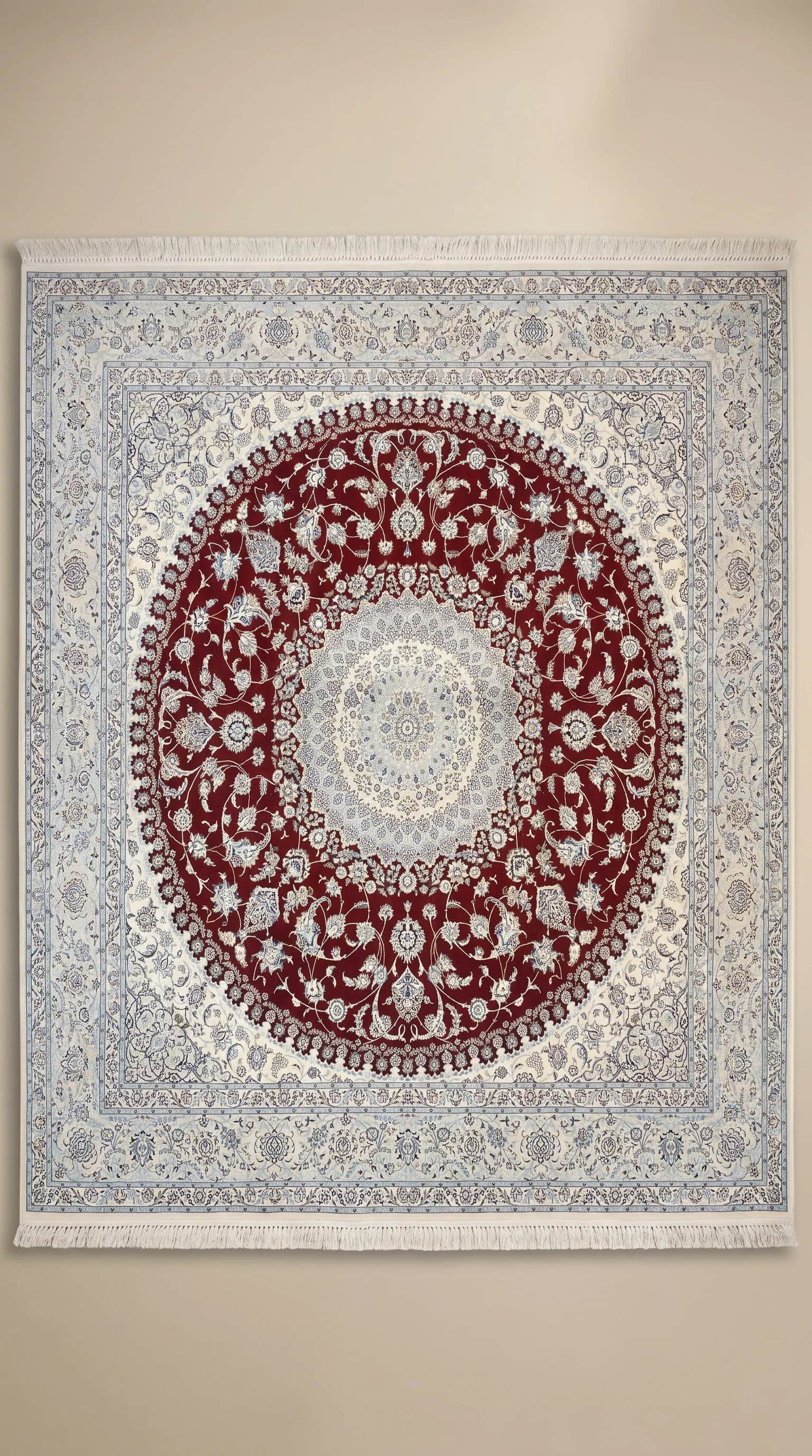 High-Quality Sharla Wool & Silk Iranian Handmade Carpet – 3.50m x 3.50m, Available as Pair, Iran