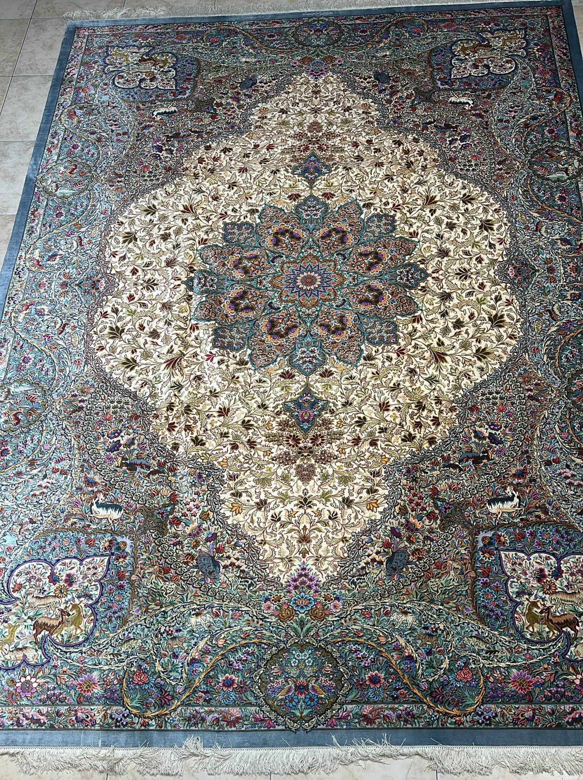 Handmade High-Quality Pure Silk Persian Carpet view 2