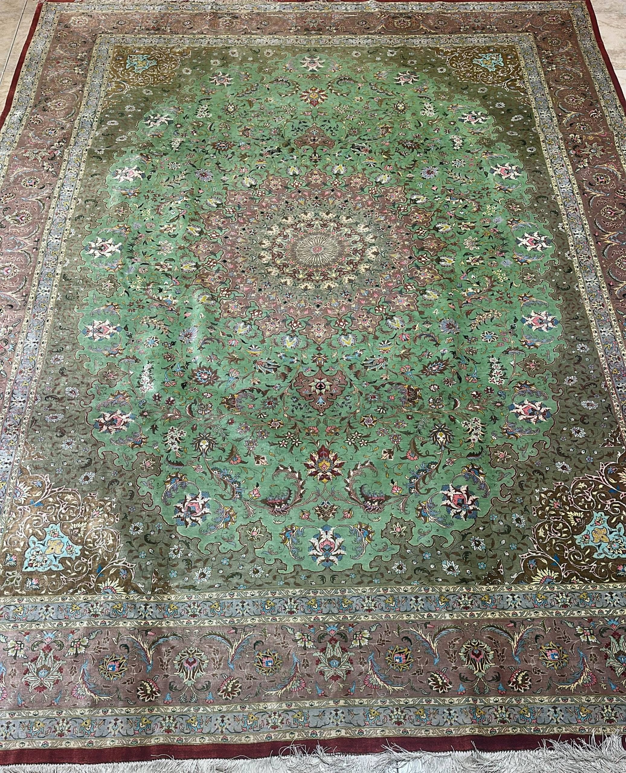 Handmade High-Quality Pure Silk Persian Carpet view 3