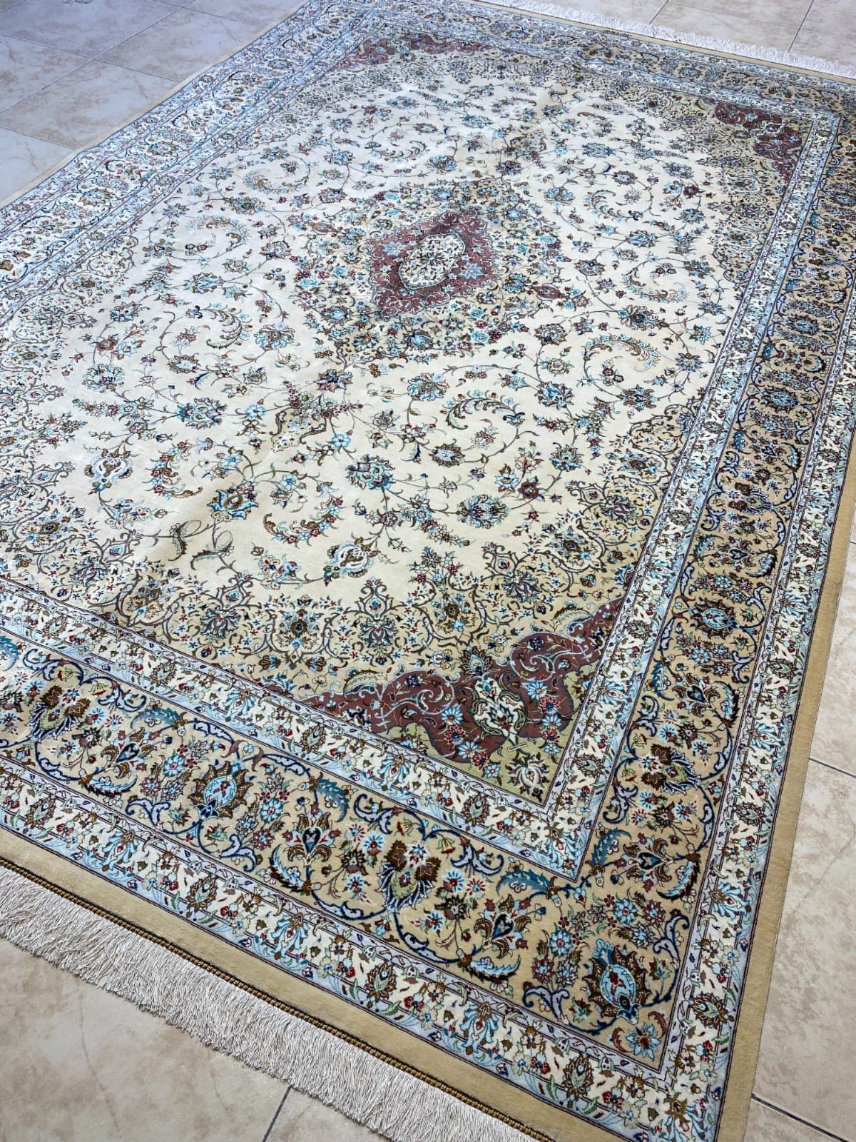 سجادة كاشان الإيرانية الحريرية المصنوعة يدوياً – 2m x 3m، إبداع فارسي رفيع view 6
