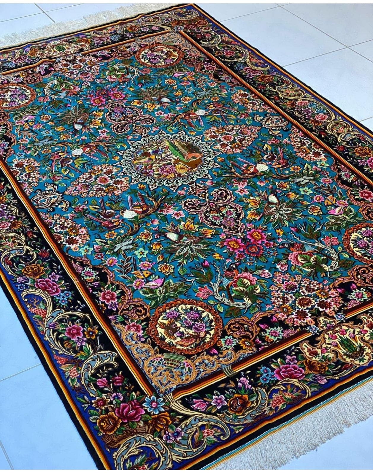 سجادة إيرانية يدوية الصنع عالية الجودة من قم – 2.00m x 1.35m، أناقة فارسية خالدة view 3