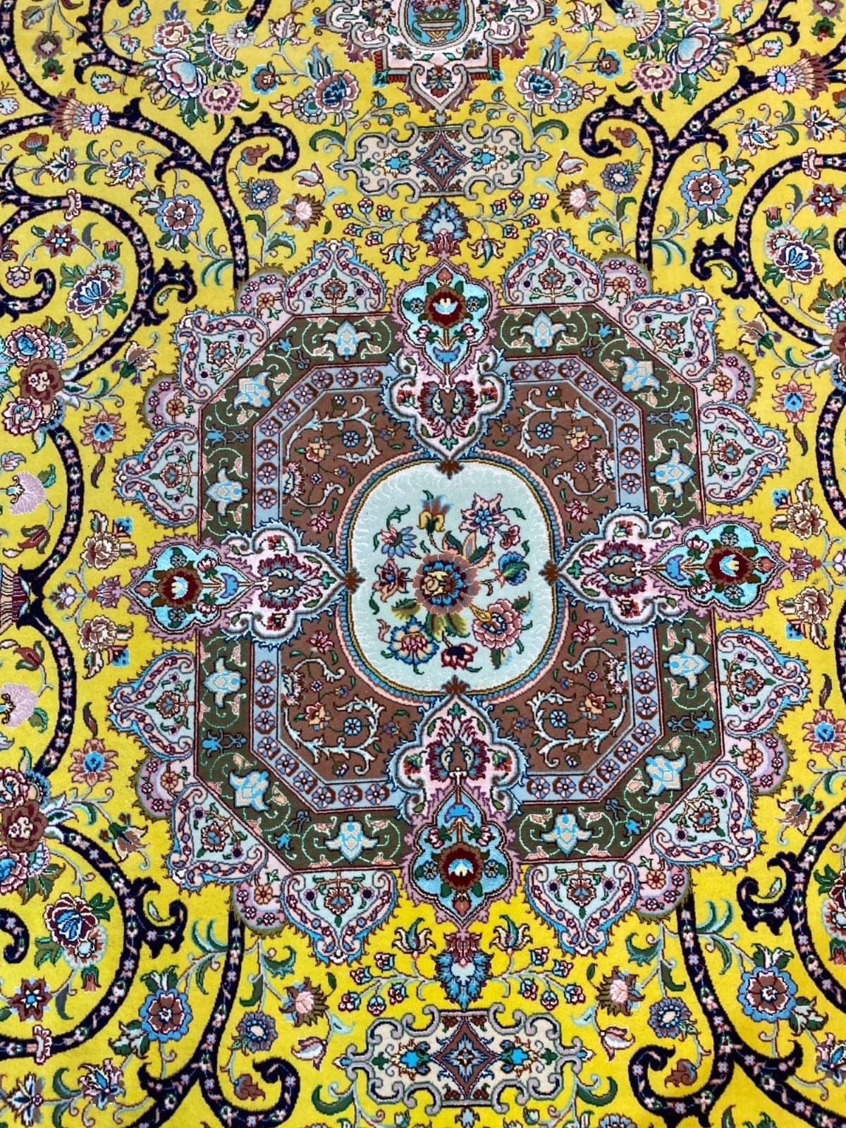 سجادة تبريز إيرانية يدوية 60 راج حريرية – 3m x 4m، تحفة فارسية فاخرة view 6