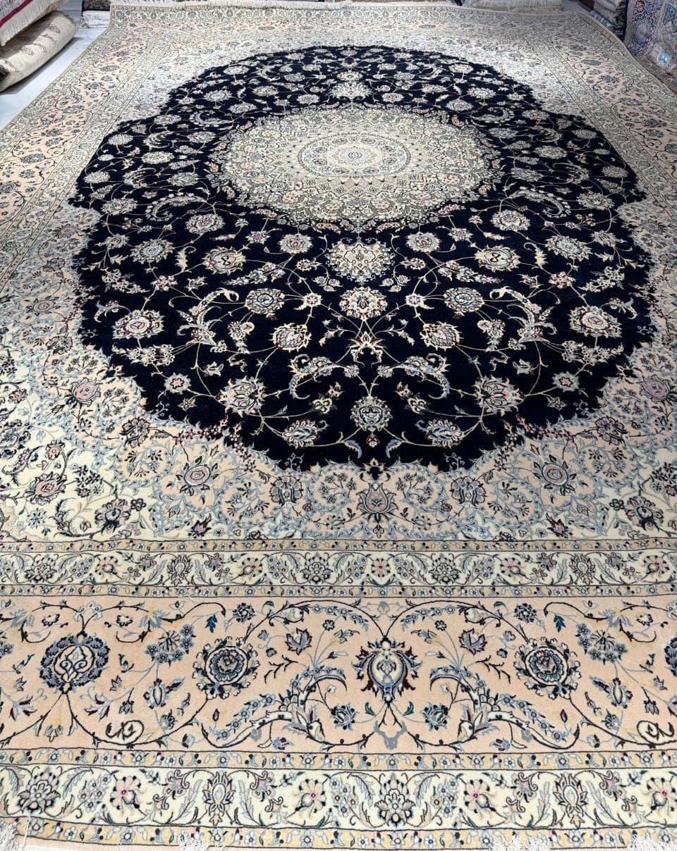 Handmade Wool & Silk Naeen Carpet From Iran. Available in Our Sharjah Showroom view 2