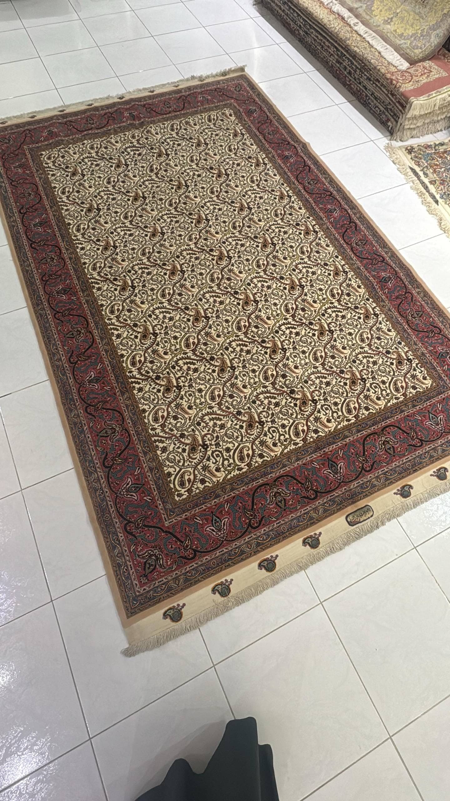 سجادة تبريز إيرانية يدوية من الصوف والحرير – 2.00m x 3.00m | حرفية فارسية فاخرة في الإمارات view 4