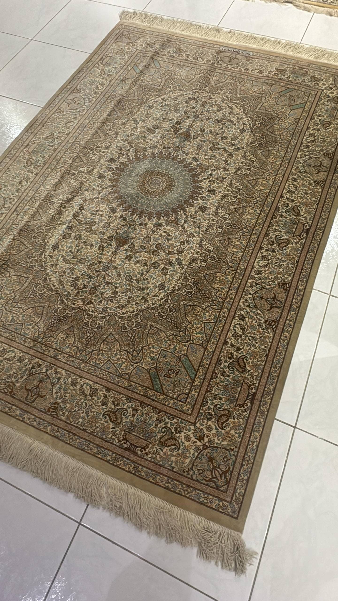 Handmade Iranian Qum Pure Silk Carpet – Luxurious Persian Rug in UAE view 2