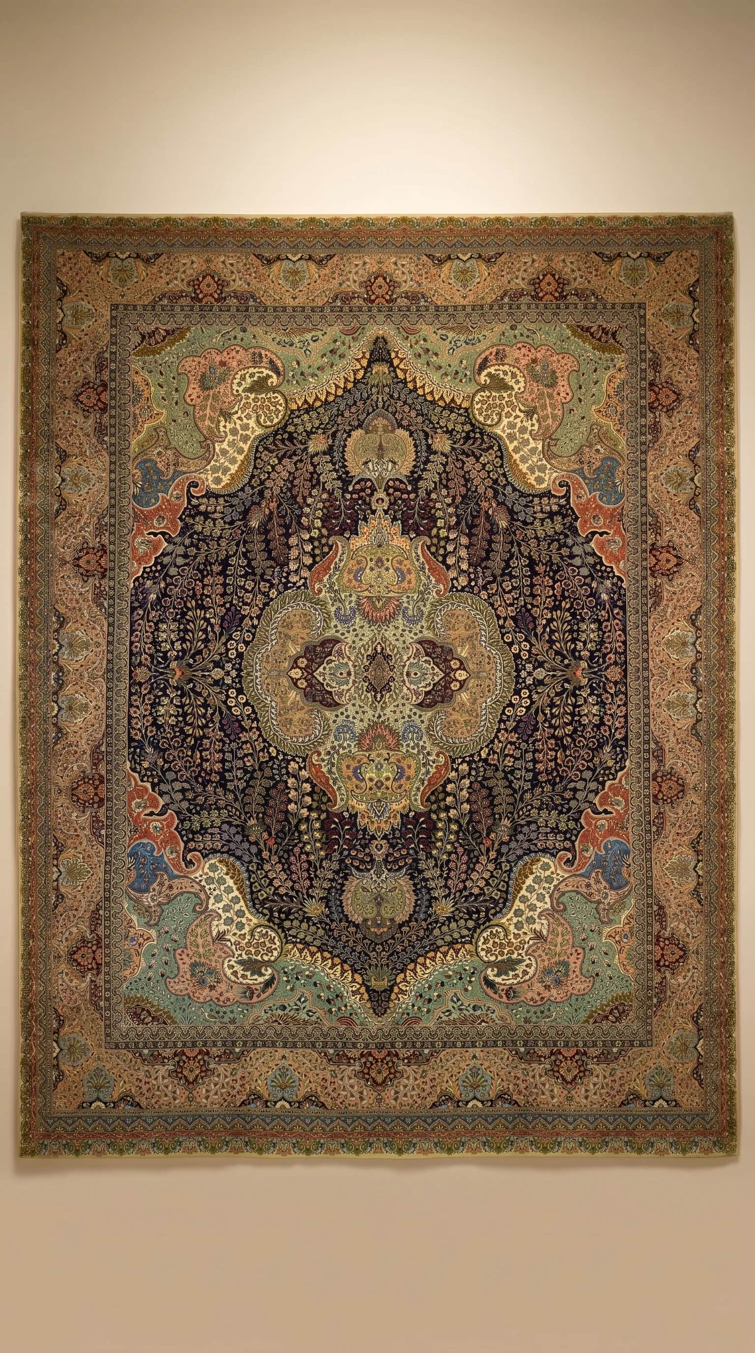سجادة تبريز الفارسية الفاخرة المصنوعة يدوياً (3m x 4m), تبريز، إيران