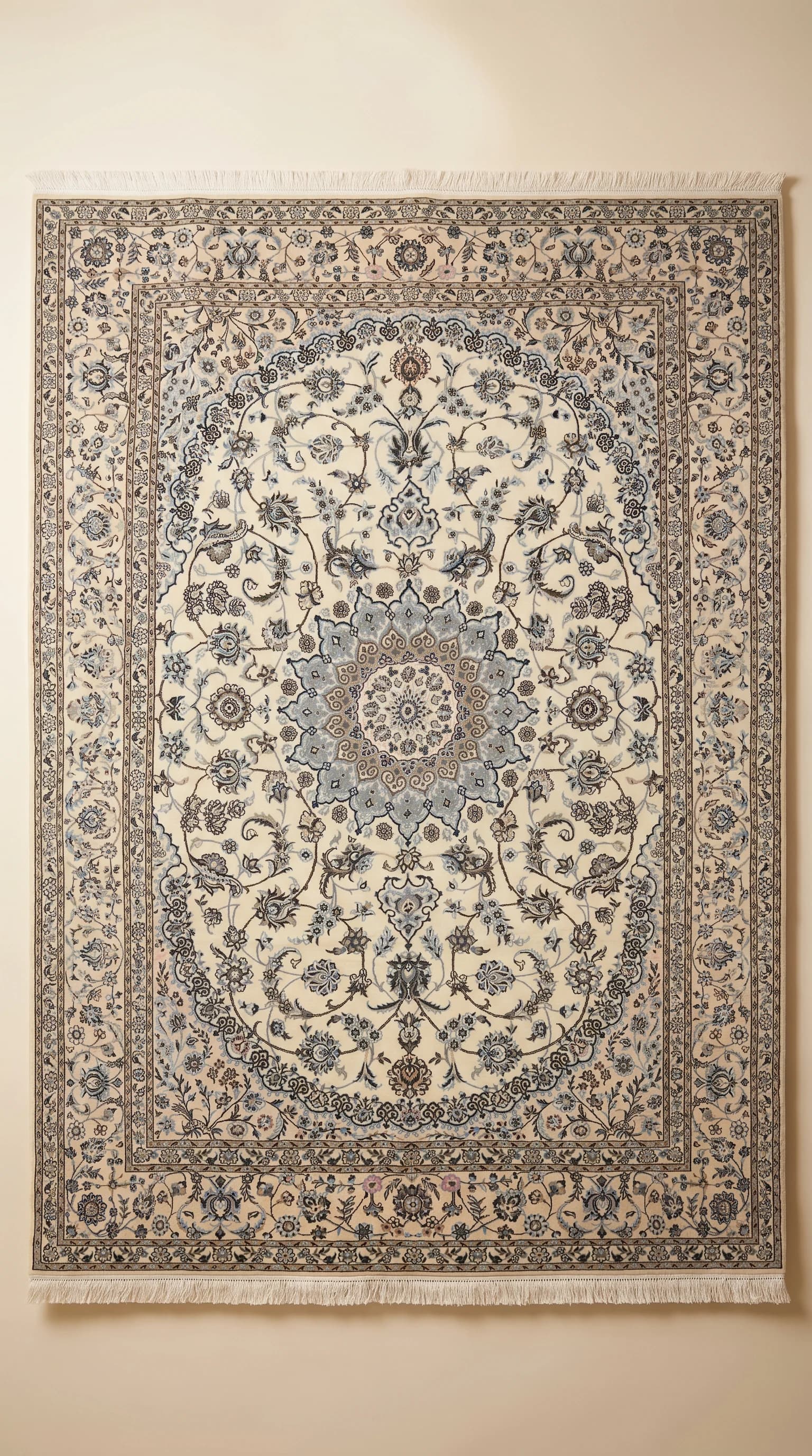 سجادة نايين الفارسية من إيران (المرجع 5746) – 2.0م × 3.0م، تصميم فاخر منسوج يدوياً