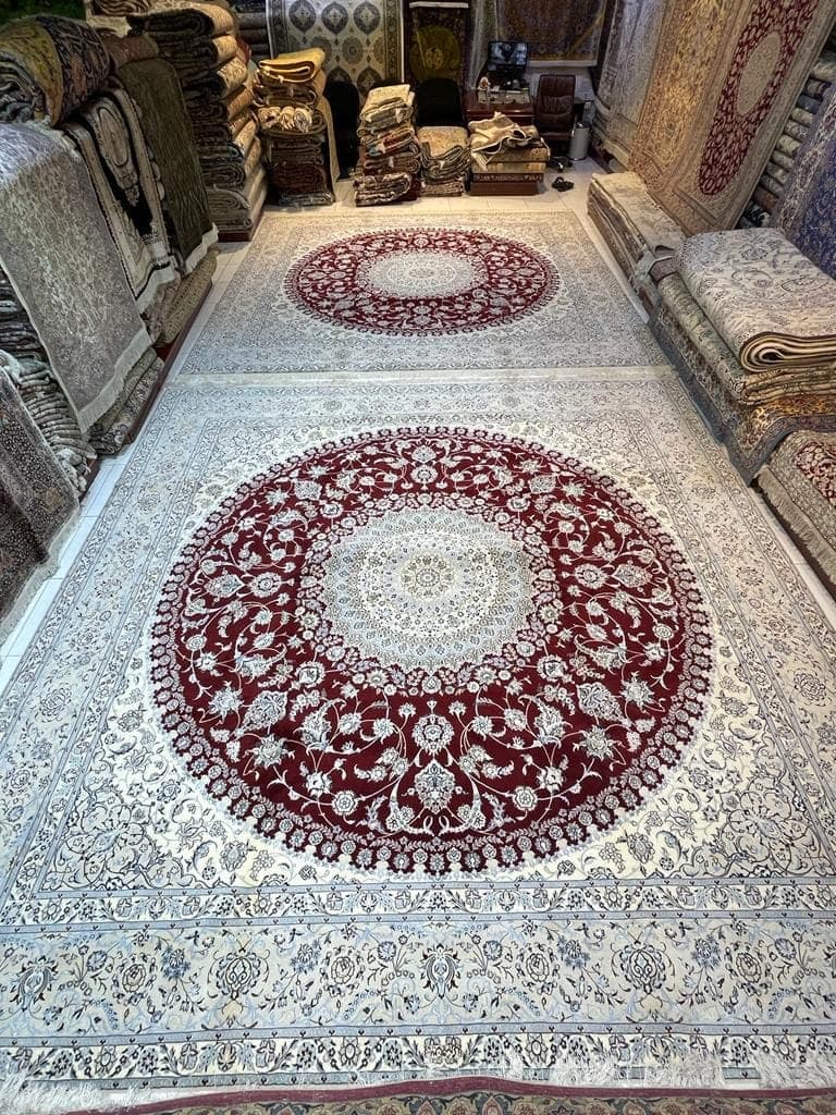 سجادة إيرانية يدوية الصنع عالية الجودة من صوف وحرير شارلا – 3.50m x 3.50m، متوفرة بشكل زوجي view 2