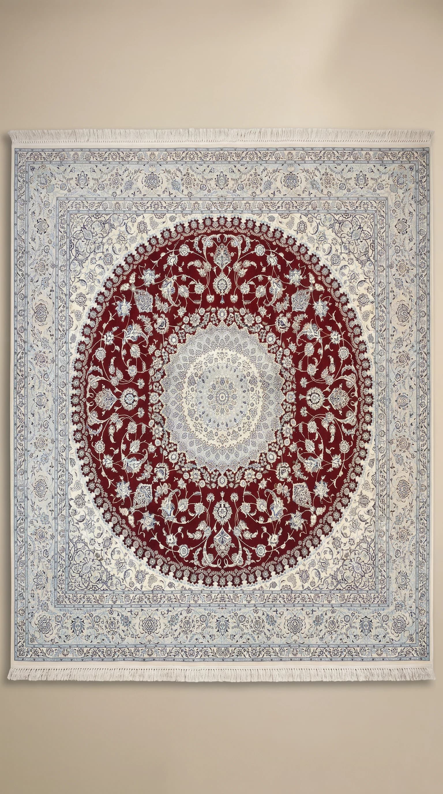 سجادة إيرانية يدوية الصنع عالية الجودة من صوف وحرير شارلا – 3.50m x 3.50m، متوفرة بشكل زوجي