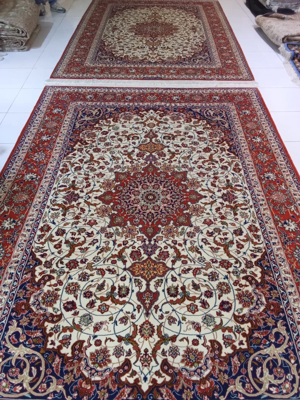سجادة أصفهان شرفيان عالية الجودة – 2.0m x 3.0m، أناقة فارسية يدوية الصنع view 3