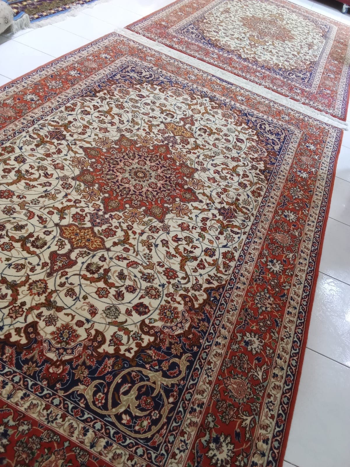سجادة أصفهان شرفيان عالية الجودة – 2.0m x 3.0m، أناقة فارسية يدوية الصنع view 4